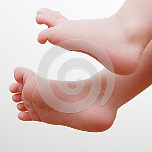 Little fingers. Legs newborn baby . Baby feet . Happy family concept. Beautiful conceptual image of motherhood