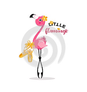 Little flamingo with pointe shoes.