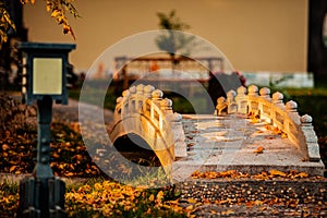 Little footbridge in chinese village