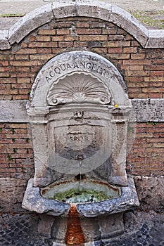 The little fountain of the Acqua Angelica in Rome