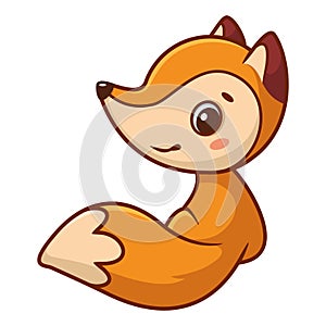 Little fox cartoon vector illustration