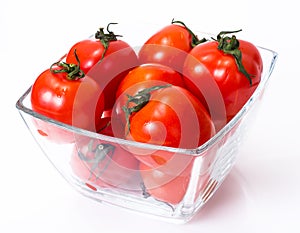 Little fresh tomatoes in a bowl