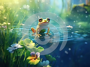 Little frog in nature photo