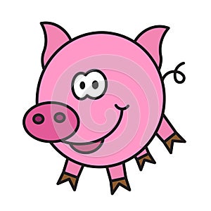 Pequeno ridículo un cerdo diseno de pintura 