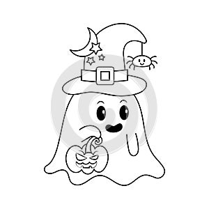 Little Ghost and Jack o Lantern Colorless