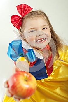 Little girl with an apple