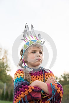 Little girl as Amercian Indian