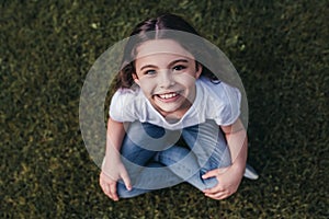 Little girl on backyard