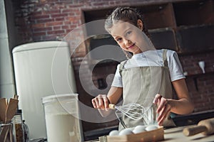 Little girl baking