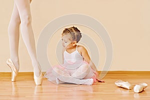 Little girl in ballet school