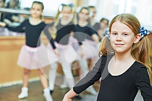 little girl at ballet training. ballerina girl