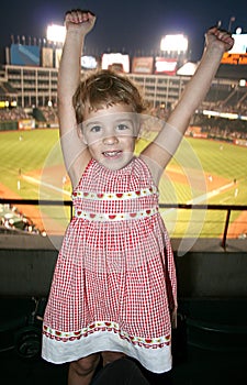 Little Girl at Baseball Game