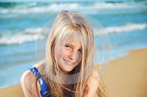 little girl on beach