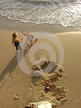 Little girl on the beach