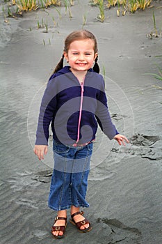 Little girl at beach