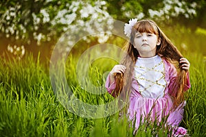 Little girl in a beautiful dress