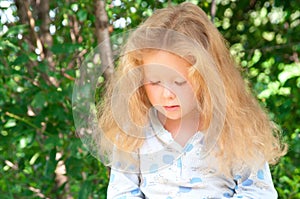 Little girl with beautiful long hair