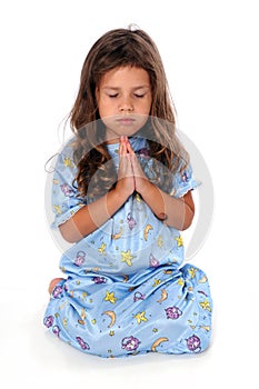 Little Girl at Bedtime Prayer