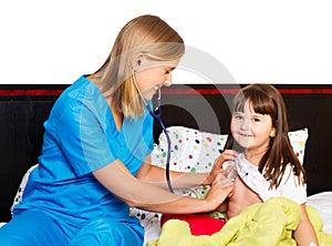 Little Girl Being Examined By Pediatrician