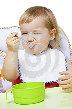 Little girl with bib