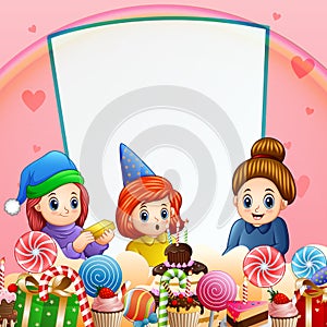 A little girl birthday party background