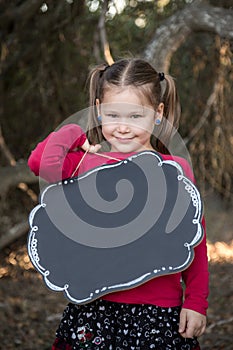 Little Girl with Black Board