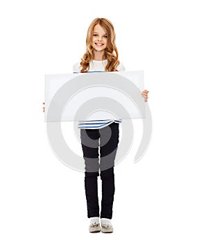 Little girl with blank white board