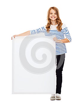 Little girl with blank white board