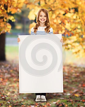 Little girl with blank white board