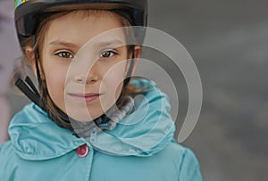 Little girl in blue jacket