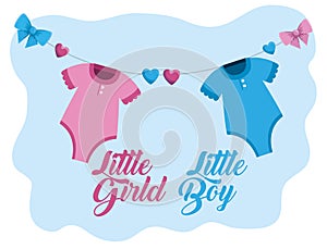 little girl and boy pijamas with hearts and ribbon bows
