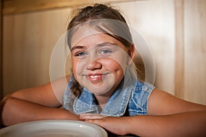 Little girl in cafe