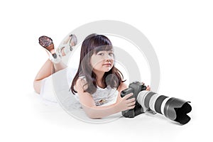 Little girl with camera