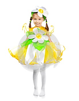 Little girl in camomile costume