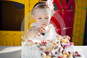 Little girl celebrating birthday