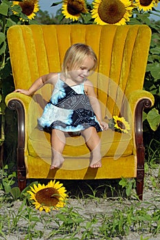Little girl in chair