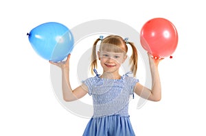 Little girl with colour balls