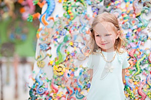 Little girl at crafts market