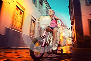 Little girl cycling