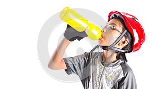 Little Girl With Cycling Attire Drinking III