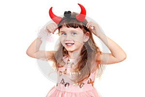 Little Girl with Devil Horns