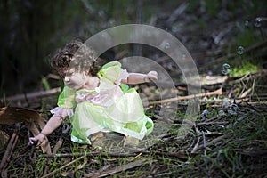 Little girl dressed as a fairy