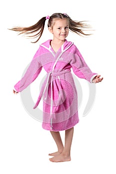 Little girl in dressing gown