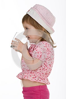 Little girl drink the water