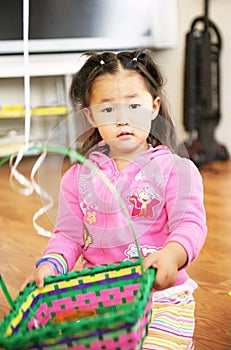 Little girl with easter basket