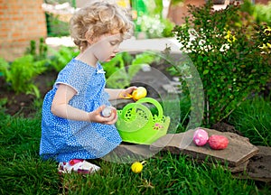 Little Girl on an Easter Egg hunt