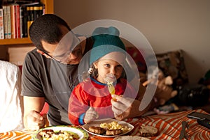 The little girl eating