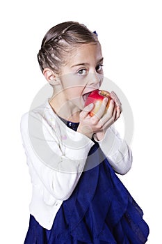 Little girl eating healthy