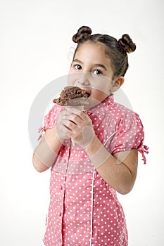 Little girl eating ice cream