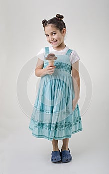 Little girl eating ice cream